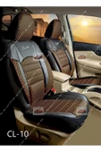 FIRST CLASS Kapitone Kumaş Siyah-Tarçın Deri ORTAPEDİK Oto Kılıfı thumbnail 1