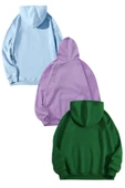 3'lu Paket Baskılı Oversize Unisex Sweatshirt - 2