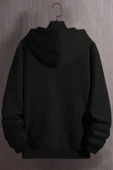 Black Baskılı  Pamuklu Oversize Sweatshirt thumbnail 2