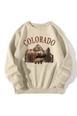 Colorado Baskılı  Pamuklu Oversize Sweatshirt - 1