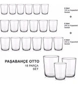 Paşabahçe Otto 18 Parça Su Meşrubat ve Kahve Yanı Su Bardak Seti - 1