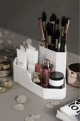 Corner Üçgen Makyaj Organizeri Lv140 Masa Üstü Düzenleyici Organizer - Beyaz thumbnail 5