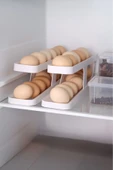 Roll 2'li Set 2 Katlı Yumurta Saklama Kabı Buzdolabı Yumurta Organizeri thumbnail 2