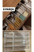 Bade 8 Parça Çekmece Içi Kaşıklık 4 4 Düzenleyici Organizer Modüler Çatal bıçak Kaşık Kutusu thumbnail 2
