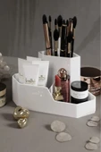 Corner Üçgen Makyaj Organizeri Lv140 Masa Üstü Düzenleyici Organizer - Beyaz thumbnail 1