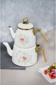Emaye Çaydanlık Clodia Çiçekli Retro Çaydanlık 201342 - 1