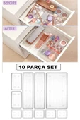 Bade 10 Parça Set Çekmece Takı Kozmetik Organizer (1-2-2-5) Çekmece Düzenleyici Kalemlik Kaşıklık - 1