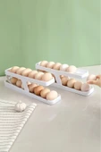 Roll 2'li Set 2 Katlı Yumurta Saklama Kabı Buzdolabı Yumurta Organizeri thumbnail 3