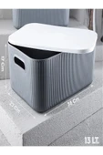 4'lü Storage Set Dolap Içi Düzenleyici Kapaklı Saklama Kutusu 21,13,6 lt Anaokulu Hobi Box thumbnail 3