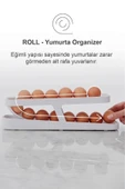 Roll 2'li Set 2 Katlı Yumurta Saklama Kabı Buzdolabı Yumurta Organizeri thumbnail 5