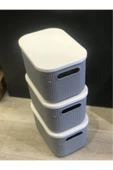 6 Adet 6lt Gri Çok Amaçlı Dolap Içi Düzenleyici Kapaklı Kutu thumbnail 5