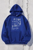 Looking Baskılı Oversize Sweatshirt - 3