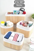 Bambu 4'lü Pinterest Stil Organizer Sepet 16572 - 1