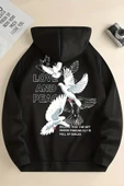 Love and Peace Baskılı Oversize Sweatshirt thumbnail 9