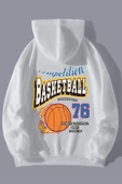 Basketball 76 Baskılı Oversize Sweatshirt thumbnail 5