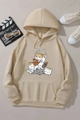 Meow Tatlı Kediler Baskılı Oversize Sweatshirt thumbnail 7