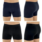 Şahinler E031 Erkek Likralı Boxer Külot 3Siyah-3Lacivert L - 1