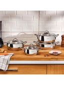 Emsan Cemre İndüksiyon Tabanlı 8 Parça Çelik Tencere Seti thumbnail 2