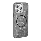 Apple iPhone 14 Pro Max Kılıf Magsafe Şarj Özellikli Parlayan Simli Redclick Okso Kapak - 11