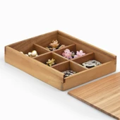 Woodsaka Bölmeli Sürgülü Kapaklı Yatay Kutu - Bahar - 3