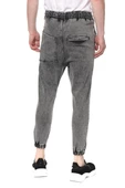 Erkek Yıkamalı Beli ve Paçası Lastikli Şalvar Model Kot Pantolon - 5