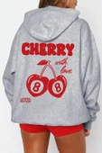 Cherry Baskılı Oversize Sweatshirt thumbnail 6