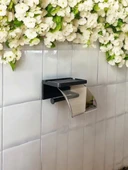 Binnex Deliksiz & Yapışkanlı Tuvalet Kağıdı Askısı Şık ve Kullanışlı Tasarım - 4