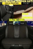 Suzuki Maruti Terletmez Kumaş Minder Seti 7 Parça Full Takım Siyah-Turuncu - 1