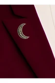 İnci İşlemeli Hilal Broş - 2