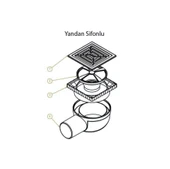 Hüppe MasterX Yalıtımlı Noktasal Su Gideri 10x10 Titanyum Siyah Yandan Çıkışlı - 2