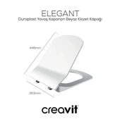 Creavit Elegant Amortisörlü Klozet Kapağı Beyaz KC1103.01.0000E - 4