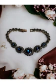 Oval Kristal Taşlı Bileklik - 5