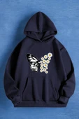 Papatya Kelebek Baskılı Oversize Sweatshirt thumbnail 9