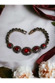 Oval Kristal Taşlı Bileklik - 1