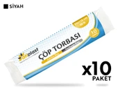 Atiplast Çöp Torbası Endüstriyel Jumbo Boy 500 gr 80 x 110 cm Siyah 10 Rulo - 2