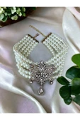 Zirkon Taşlı Choker Tasma Inci Kolye thumbnail 2