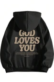 Good Loves You Baskılı Oversize Sweatshirt - 4