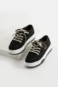 İncila Garantili Ortopedik Yüksek Taban Bağcıklı Bez Spor Sneaker Ayakkabı INCILA-7189 - 5