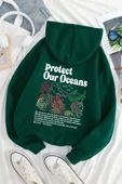 Oceans Baskılı Oversize Sweatshirt - 1