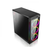 PowerBoost VK-C12B USB 3.0 ATX, Tempered Glass, RGB fan, siyah Kasa PSU Yok - 1