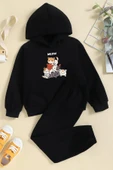 Meow Kediler Baskılı Çocuk Rahat Eşofman Takımı - 1