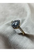 Swarovski Taşlı Su Damlası Yüzük - 1