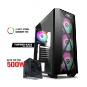 PowerBoost VK-P1900B 500w USB 3.0 ATX Mesh Panel Fixed Rainbow Fan Siyah Kasa - 2
