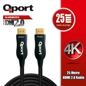 QPORT Q-HDMI253 HDMI 2.0 V ALTIN UÇLU KABLO 25 MT - 1