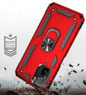 Xiaomi Redmi Note 10S Kılıf Yüzüklü Standlı Tank Zırh Silikon - 9