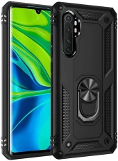 Xiaomi Mi Note 10 Lite Kılıf Yüzüklü Standlı Tank Zırh Silikon - 1