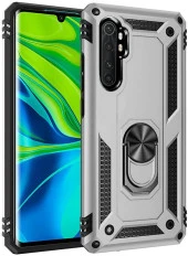 Xiaomi Mi Note 10 Lite Kılıf Yüzüklü Standlı Tank Zırh Silikon - 4