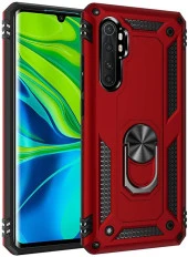 Xiaomi Mi Note 10 Lite Kılıf Yüzüklü Standlı Tank Zırh Silikon - 5