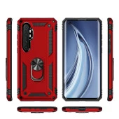 Xiaomi Mi Note 10 Lite Kılıf Yüzüklü Standlı Tank Zırh Silikon - 7