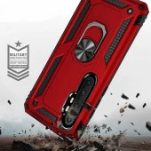 Xiaomi Mi Note 10 Lite Kılıf Yüzüklü Standlı Tank Zırh Silikon - 11